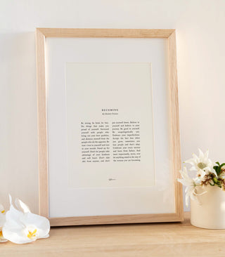 A4 Soft White / Raw Oak / Large A4 (With Matt Border)