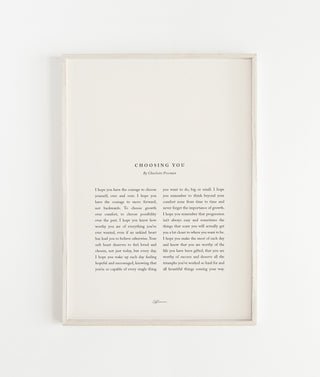 "Choosing You" Motivational Print