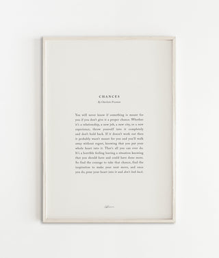 "Chances" Motivational Print