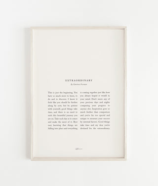 "Extraordinary" Inspirational Print