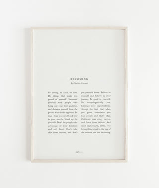 "Becoming" Motivational Print