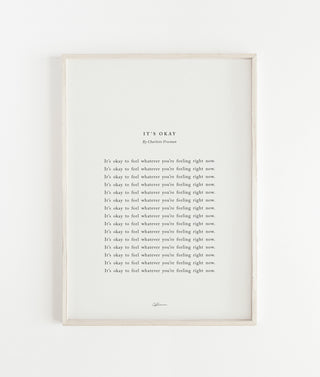"It's Okay" Uplifting Print
