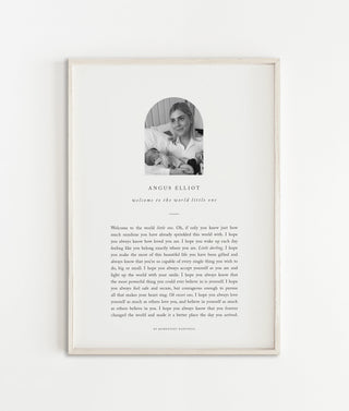 "Welcome Little One" Personalised Print With Photo