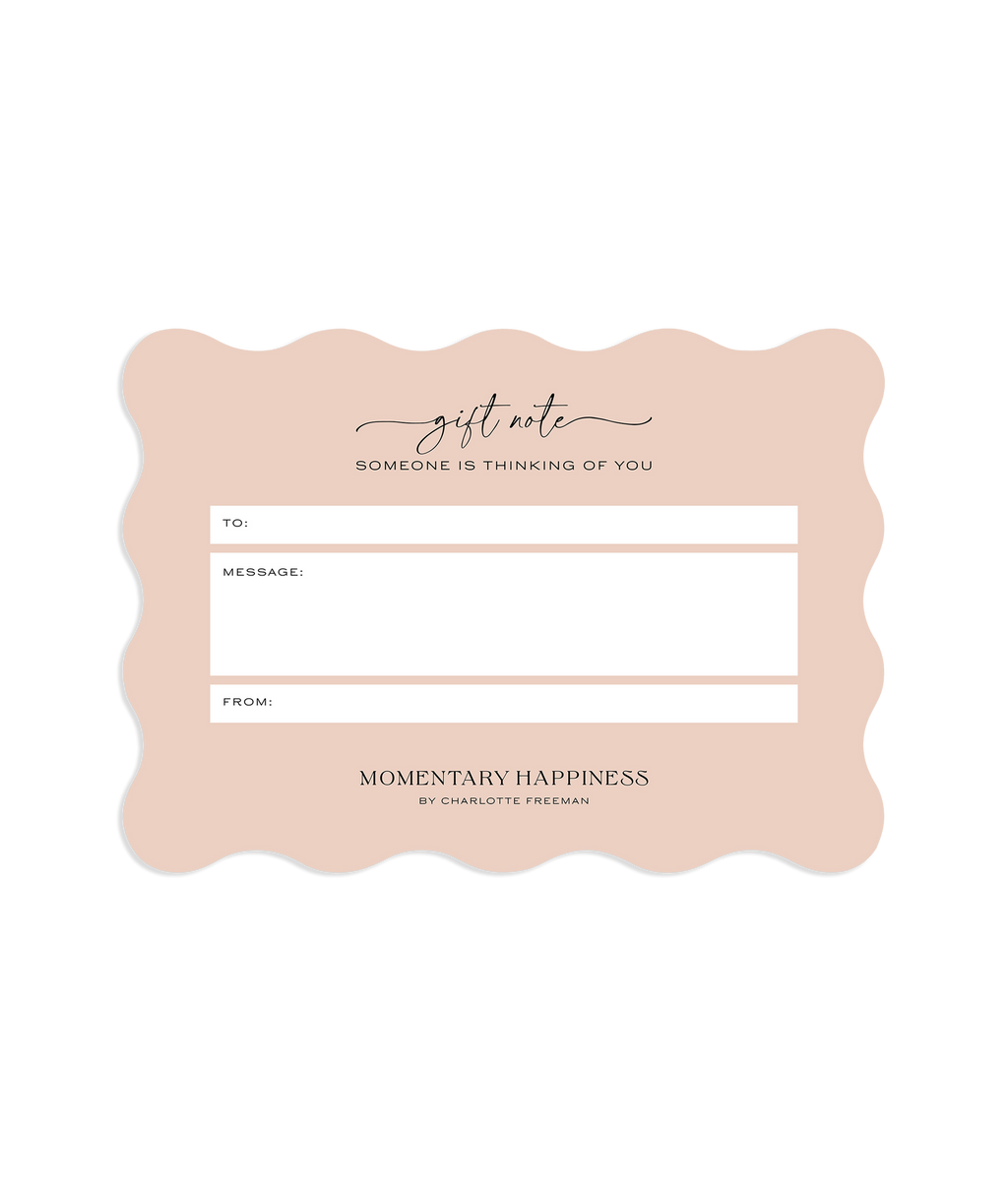 Simple Gift Note Gift Note – Momentary Happiness